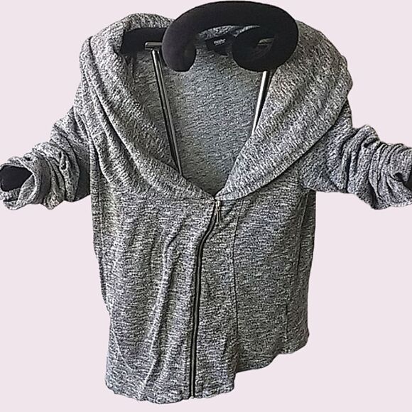 Mossimo Grey Diagonal Zip Shawl Collar Jacket size S - Picture 1 of 8